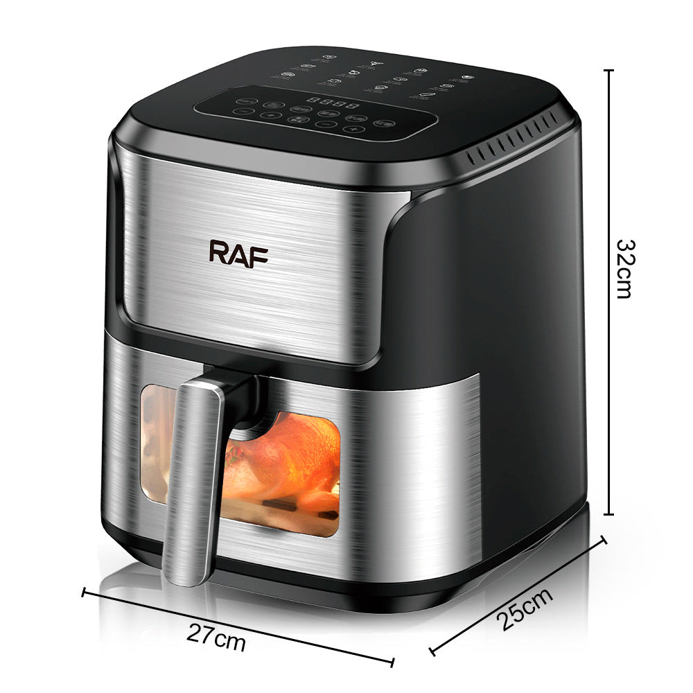 RAF European Standard Multifunctional Air Fryer Visual Household Fully Automatic Intelligent5L Large Capacity Electric Fryer - 图片 8