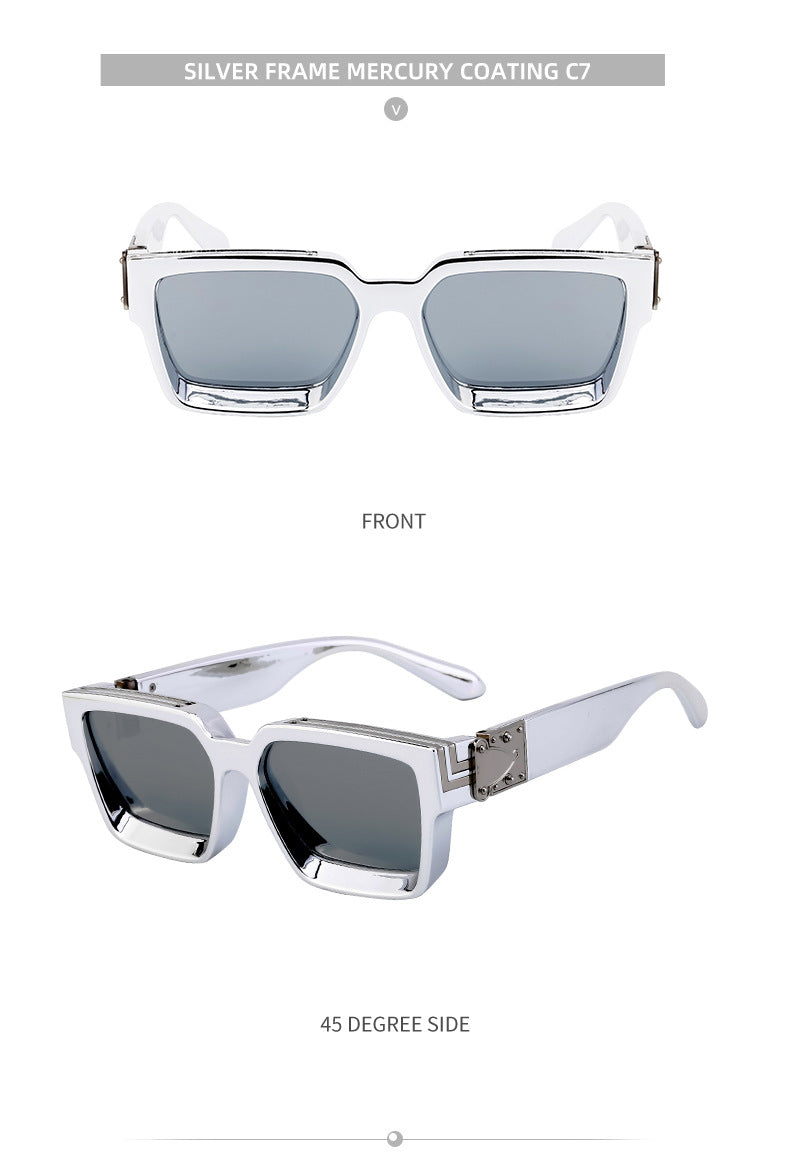 0k Billionaire Style Sunglasses Men Fashion Internet Celebrity Sunglasses Women High-end Glasses Square Frame Sunglasses - 图片 39