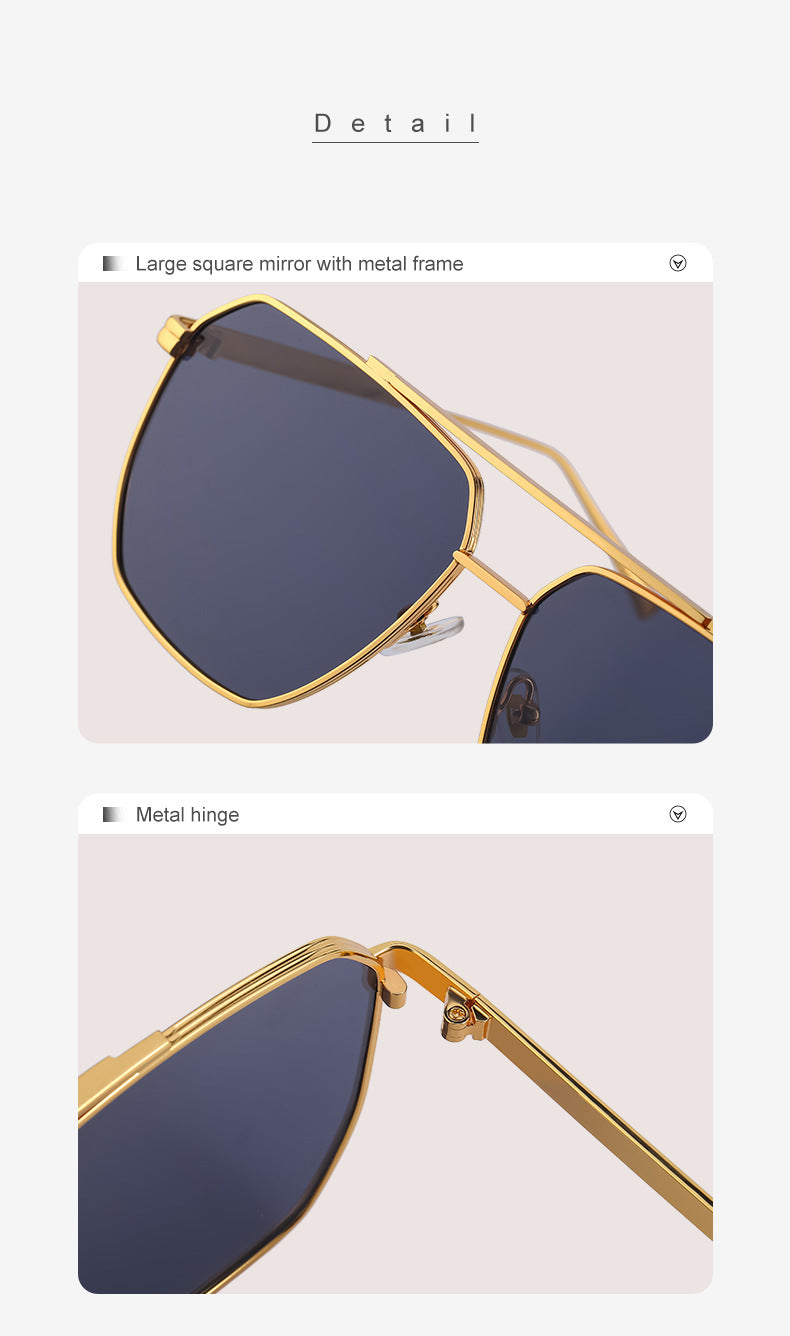 Men's Retro Double Bridge Sunglasses shades Europe and America ins Large Frame Sunglasses for Men Trendy Outdoor Cycling Glasses Wholesale - 图片 13