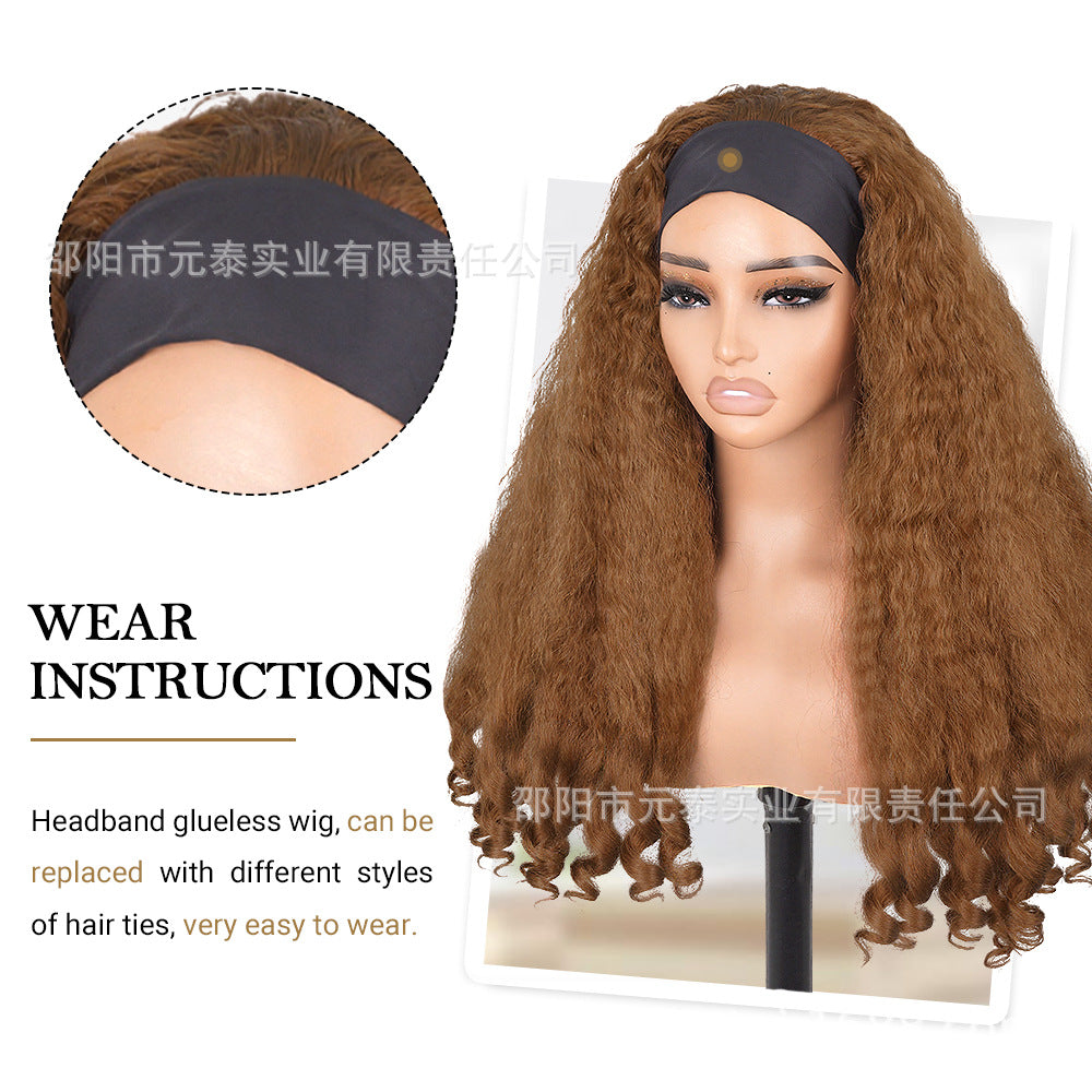 Africa Afro YAKI curly Ribbon Hair Band Curly Hair Chemical Fiber Wig headband wigs - 图片 28