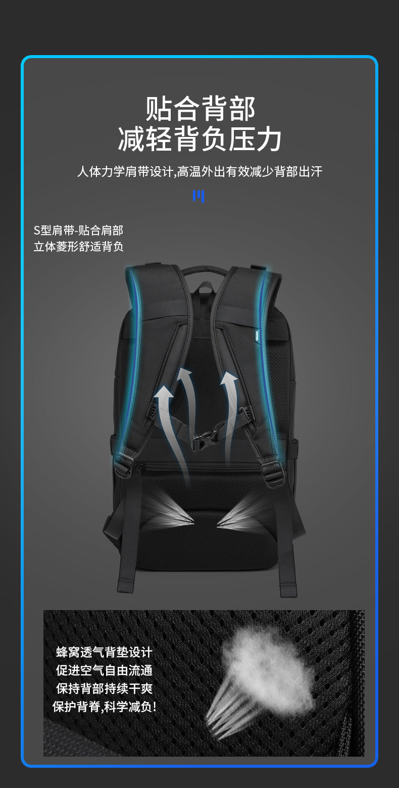 ozuko Business Backpack Men's Waterproof Computer School Bag High-looking commuter travel backpack for college students - 图片 16