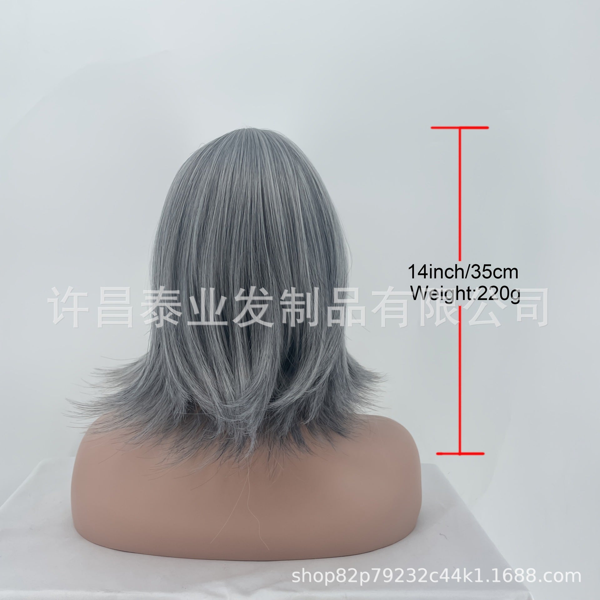 European and American Foreign Trade Cross-Border Wig for Women, Middle Part, Eight-Character Bangs, Middle-Aged and Elderly Fashion Short Straight Hair Full Wig, Factory Direct Sale - 图片 11