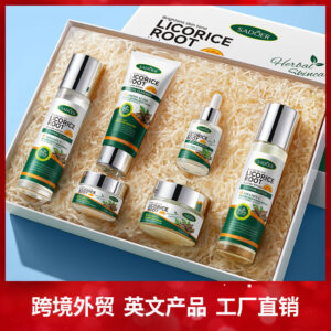 Licorice VC Skin care set SADOER Whitening, hydrating, skin rejuvenation, nourishing six-piece set for cross-border foreign trade wholesale