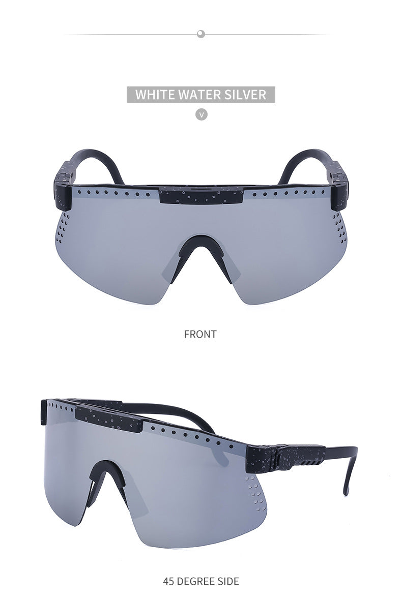 European and American Colorful Sunglasses Outdoor Cycling Windproof Sunglasses Men and Women One-piece Lens Sports Anti-ultraviolet Glasses - 图片 25