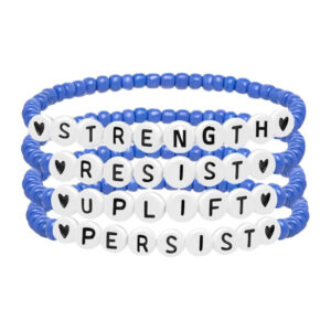 strength Spiritual Power Bracelet Set Elastic Cord Bracelet Women's Gift Heart Beads Letter Bracelet
