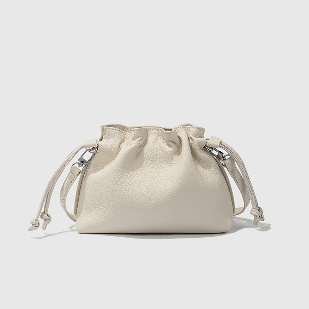 Wholesale pleated cloud bag genuine leather small handbag for women bag Bucket Bag Top Layer Cowhide Niche ins Shoulder Crossbody Bag - 图片 21