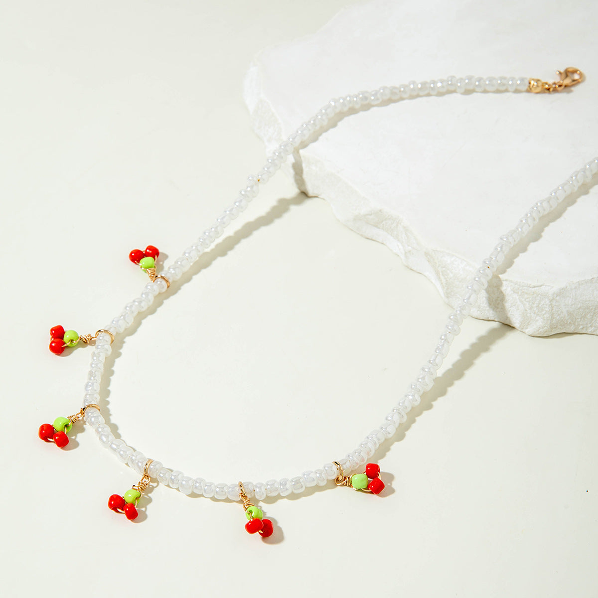 European and American Style Jewelry Light Luxury Imitation Pearl Cherry Necklace High-End Versatile Grass Multi-Layer Stacking Necklace Wholesale - 图片 57