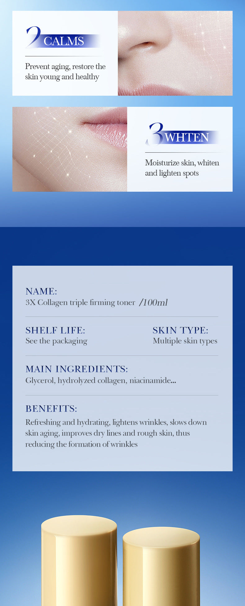 Type III Collagen Wrinkle Firming Toner SADOER Hydrating Moisturizing Water Cross-Border Wholesale - 图片 15