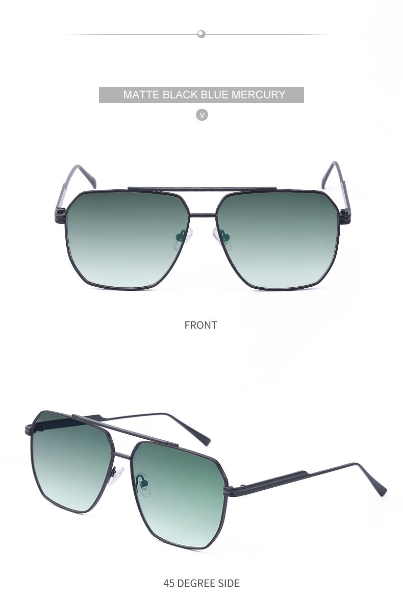 Men's Retro Double Bridge Sunglasses shades Europe and America ins Large Frame Sunglasses for Men Trendy Outdoor Cycling Glasses Wholesale - 图片 25