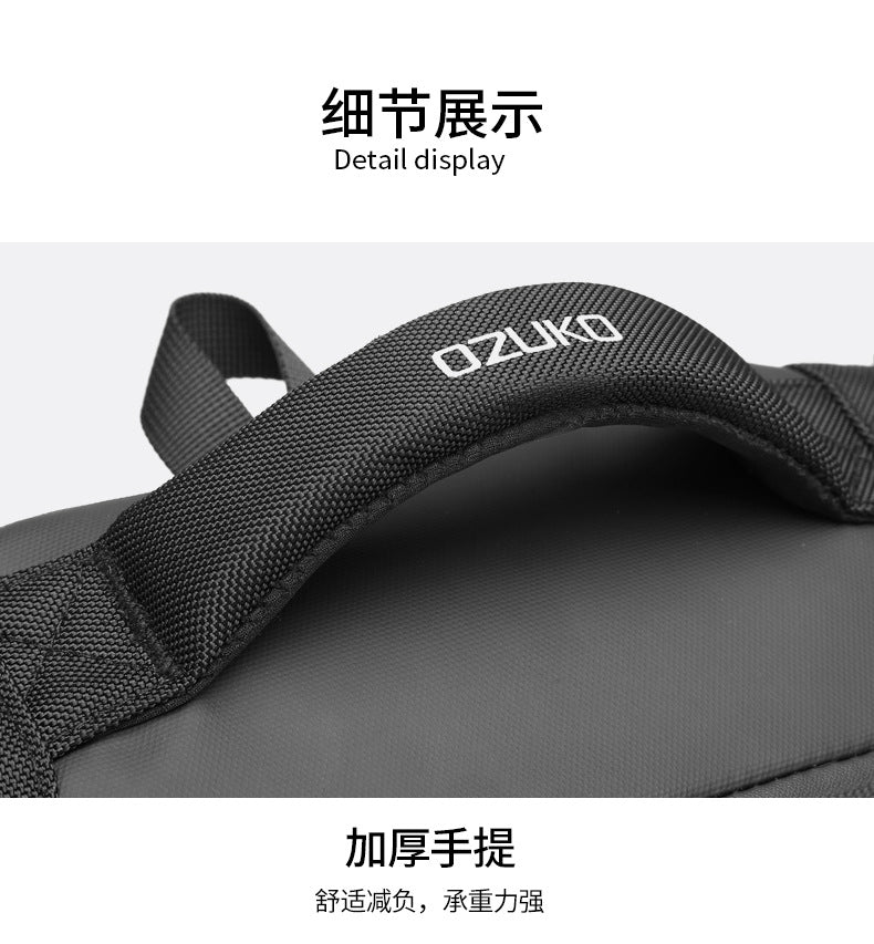 OZUKO Business Backpack Men's Commuting Large Capacity Computer Bag Travel Backpack High-end Waterproof School Bag - 图片 20
