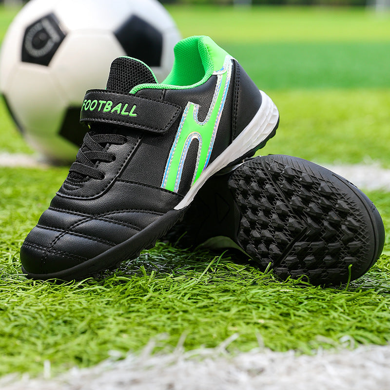 New football shoes for men and women with Velcro for children TF Broken Nail Style Youth Student Grassland Flat Training Shoes - 图片 8