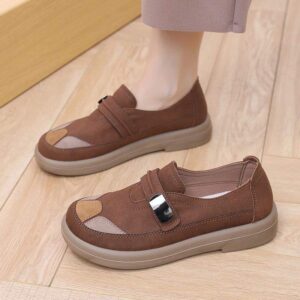 Beijing Spring and Autumn Single Shoes Cloth Shoes for Mothers Women's Flat Shoes for Middle-aged and Elderly Loose Breathable Women's Shoes Casual Non-slip Soft Sole