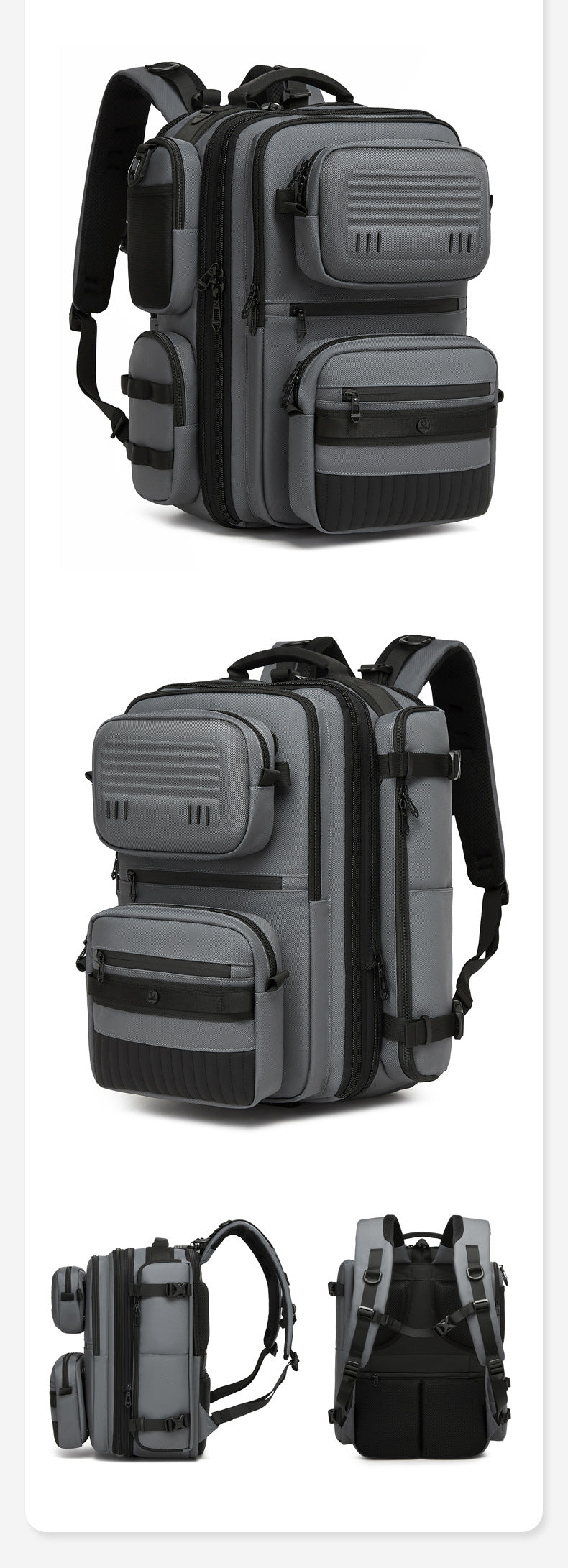 OZUKO Multifunctional Backpack Men's Large Capacity Backpack 3-in-1 detachable outdoor sports travel bag - 图片 26