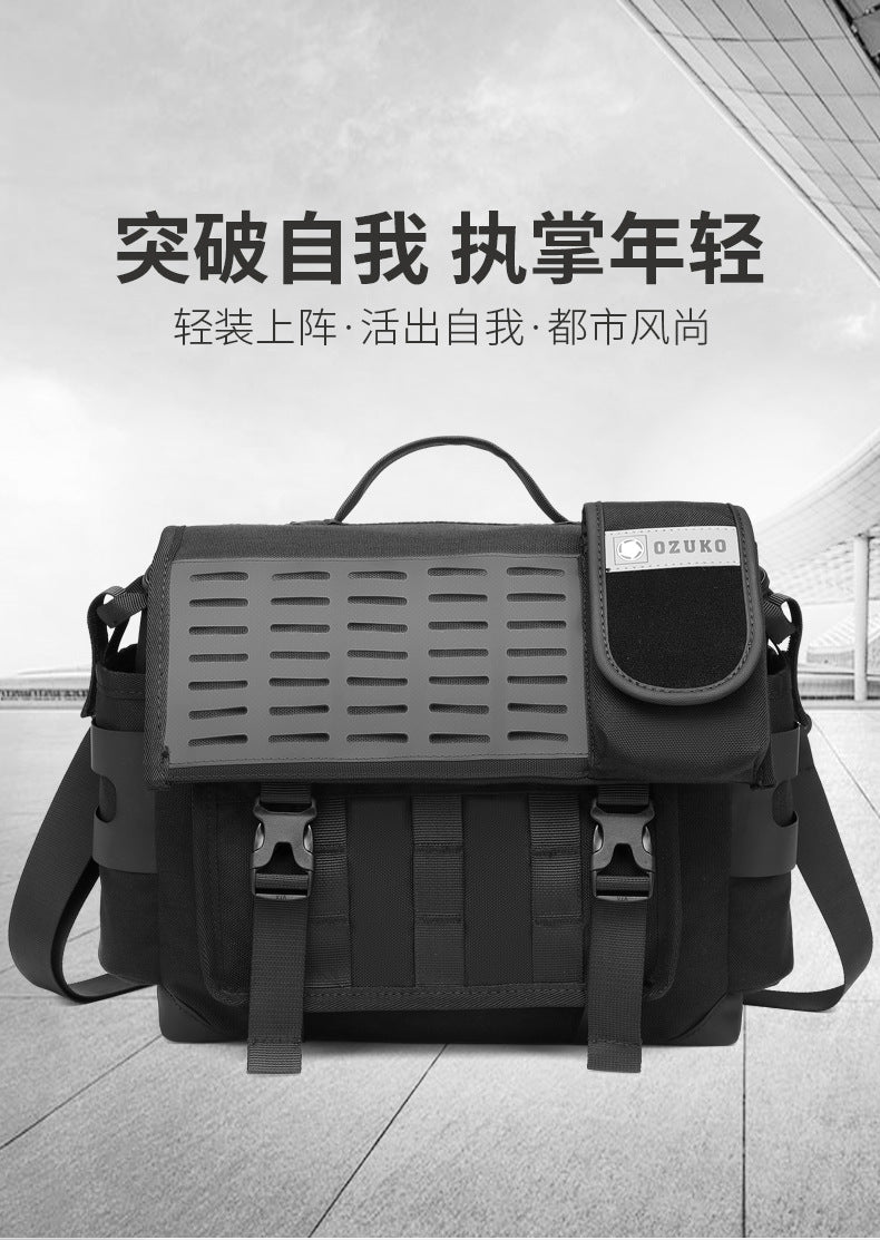 Men's Messenger Bag Multifunctional Crossbody Bag Waterproof Cycling Shoulder Bag Outdoor Commuting Tactical Style Men's Satchel - 图片 5