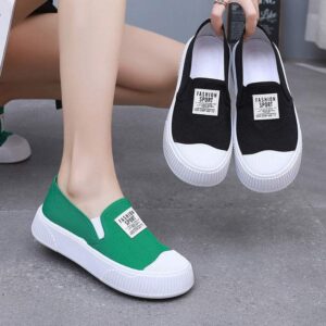 Canvas Shoes for Women Spring Summer Low Top New Korean Fashion Versatile Casual Slip-On Lazy Shoes Sneakers