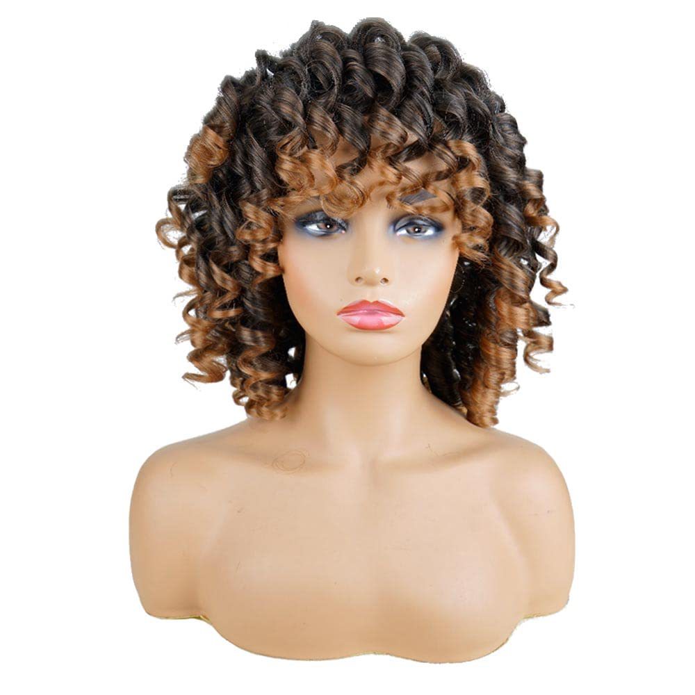 12inch loose Curly Wig for Women, Synthetic Hair Wig, Large Curly Wig for Women - 图片 13