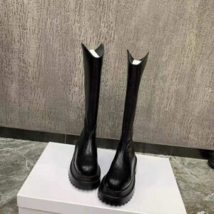 Spicy Girl Knight Long Boots2025New Women's Boots for Autumn and Winter, Thick-Soled Height-Increasing Leather Boots, High-Tube Elastic Slim Boots