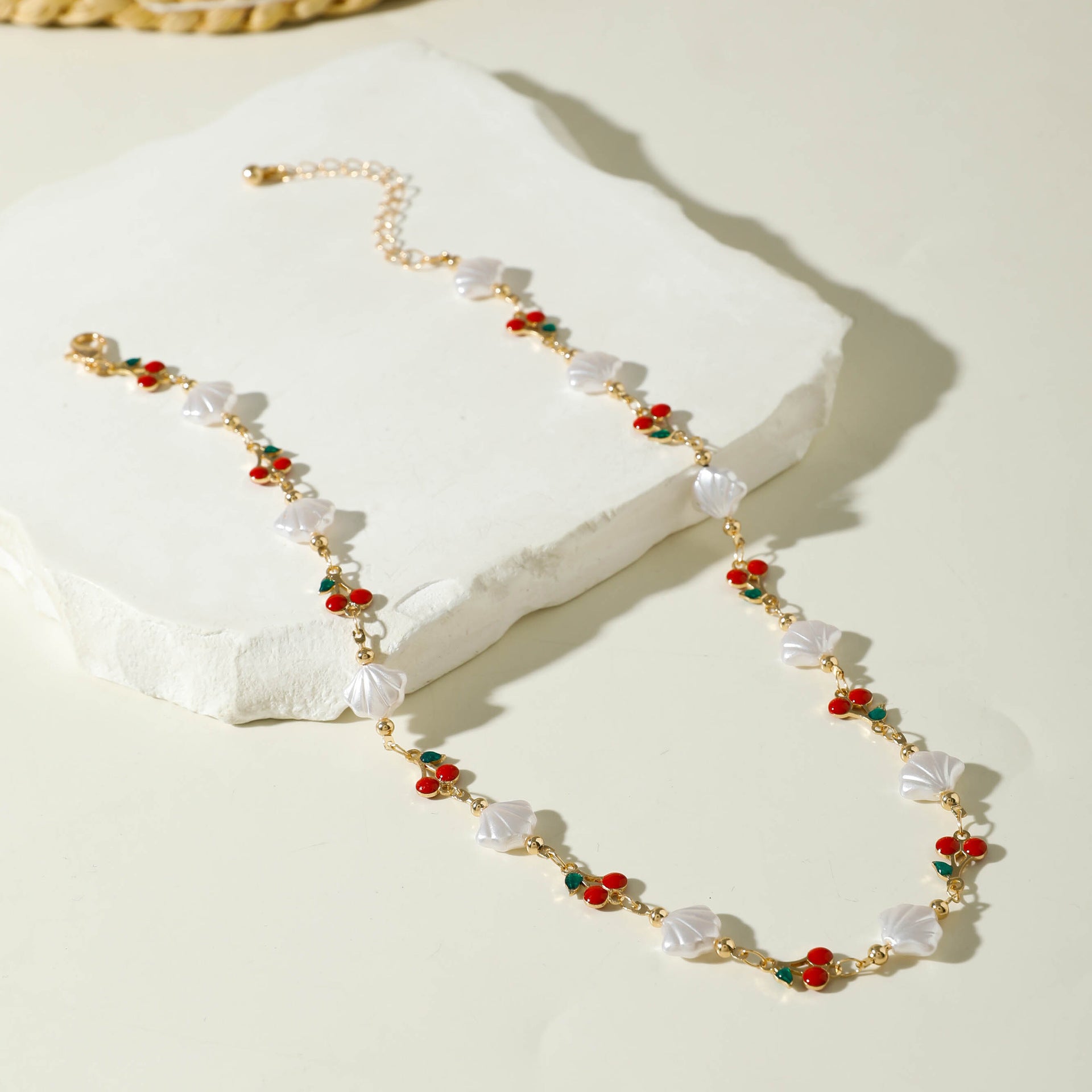 European and American Style Jewelry Light Luxury Imitation Pearl Cherry Necklace High-End Versatile Grass Multi-Layer Stacking Necklace Wholesale - 图片 66