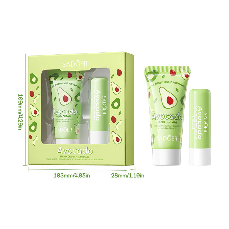 Avocado Hand Cream Lip Balm Set SADOER Nourishing Autumn and Winter Hand Cream Lip Balm Cross-Border Wholesale - 图片 5
