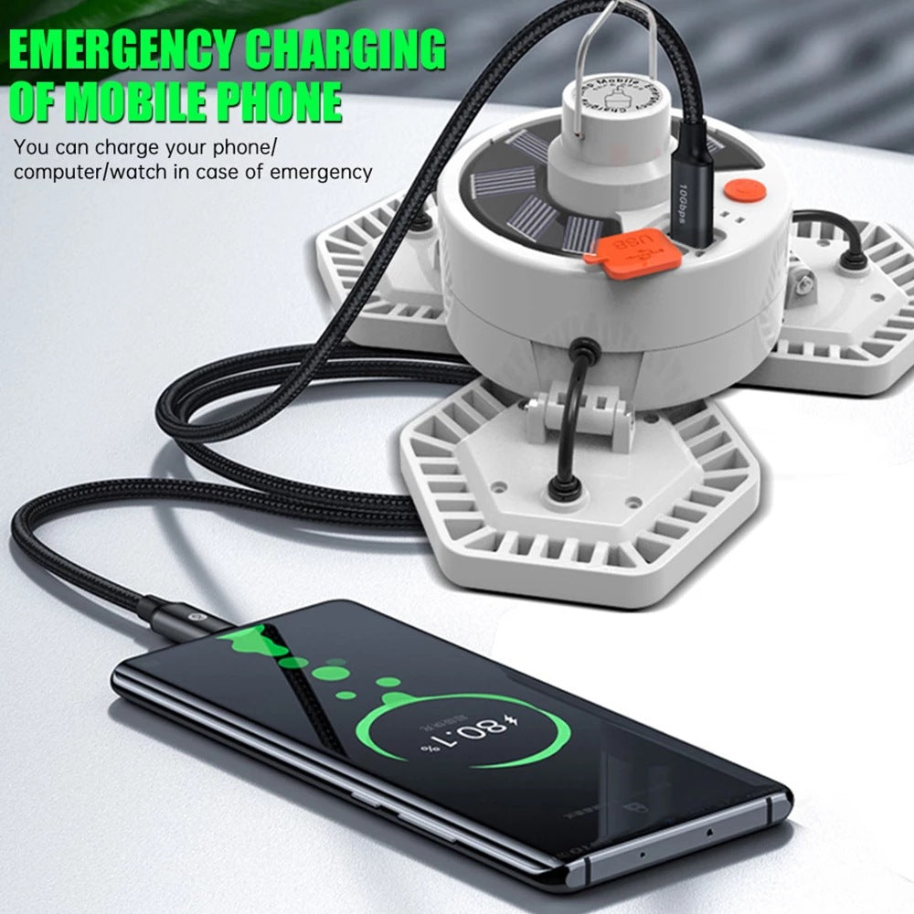 Outdoor LED Tent Light Camping Light with Remote Control Three-Leaf Bulb Emergency Light for Home Power Outage - 图片 3