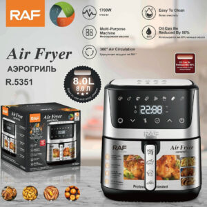 RAF European Standard Large Capacity Air Fryer8L Multifunctional Household Electric Deep Fryer with Visual Intelligent Touchscreen and Oil-Free