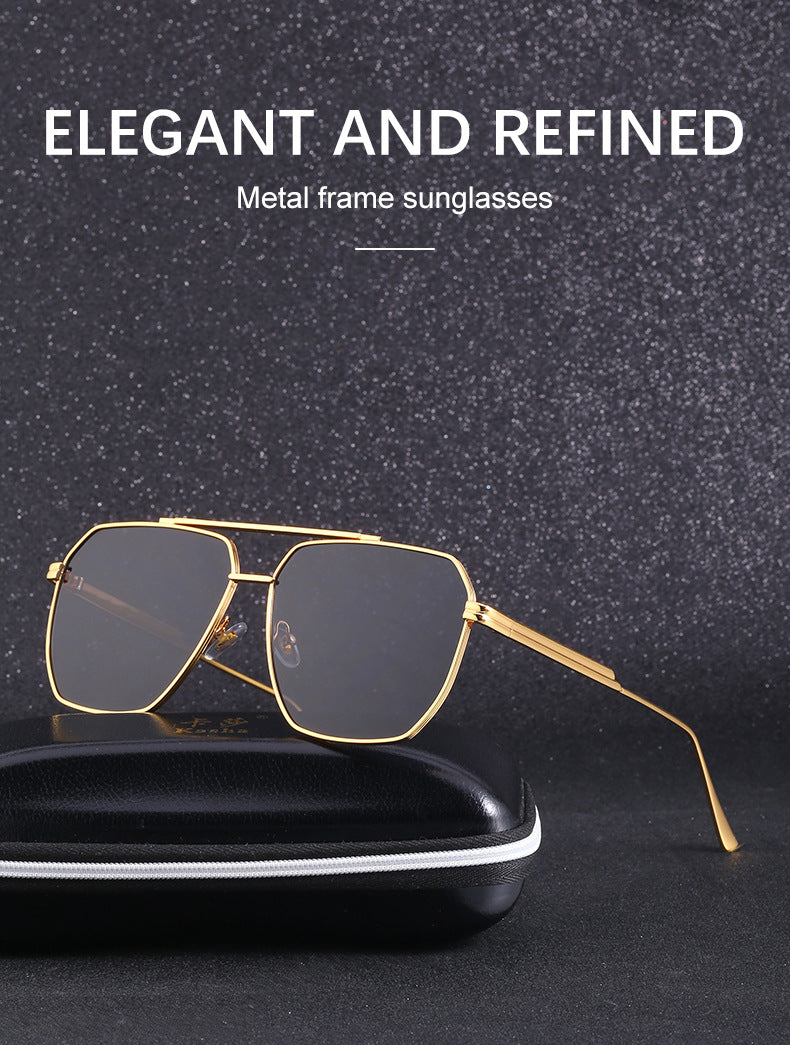 Men's Retro Double Bridge Sunglasses shades Europe and America ins Large Frame Sunglasses for Men Trendy Outdoor Cycling Glasses Wholesale - 图片 9