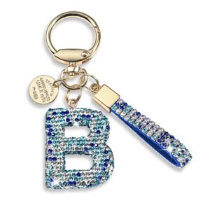 Inlaid Diamond Letter Keychain High-end Gift Pendant for Women Shiny Letter Pendant Wristband Phone Chain Keychain