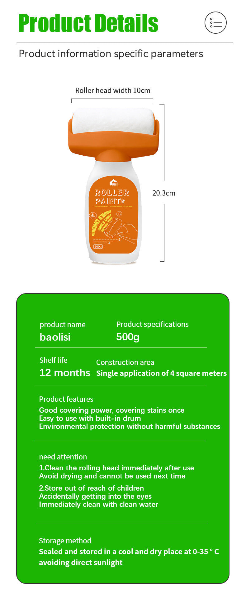 Large Roller Paint for Walls Water-Based Odorless Household White Wall Graffiti Stain Color Change Covering Latex Paint - 图片 18