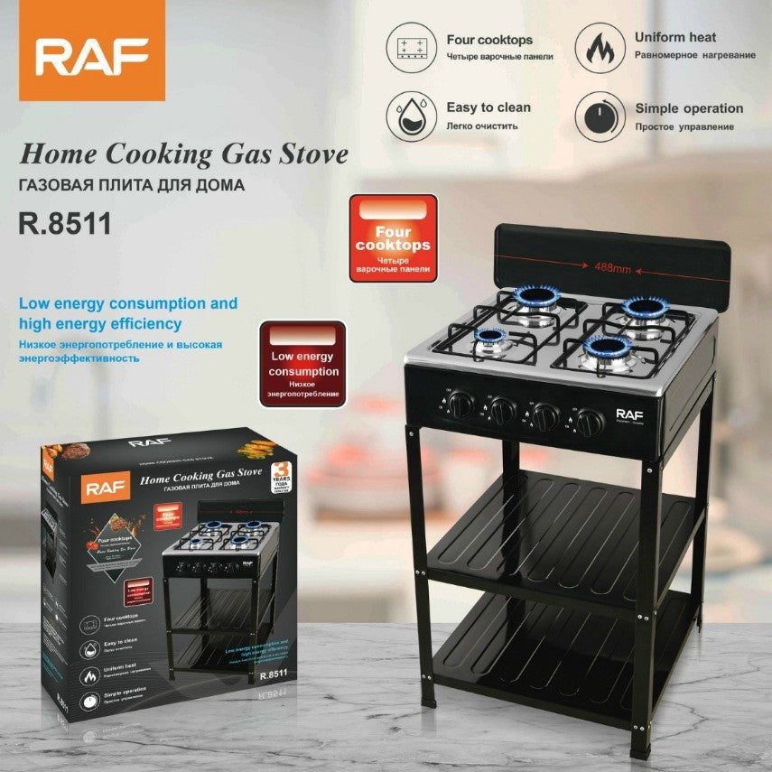 RAF Hot Sale Gas Four-Burner Stove Panel Household Low Energy Liquefied Gas Tabletop Flameout Protection Glass Rotating Flame - 图片 10