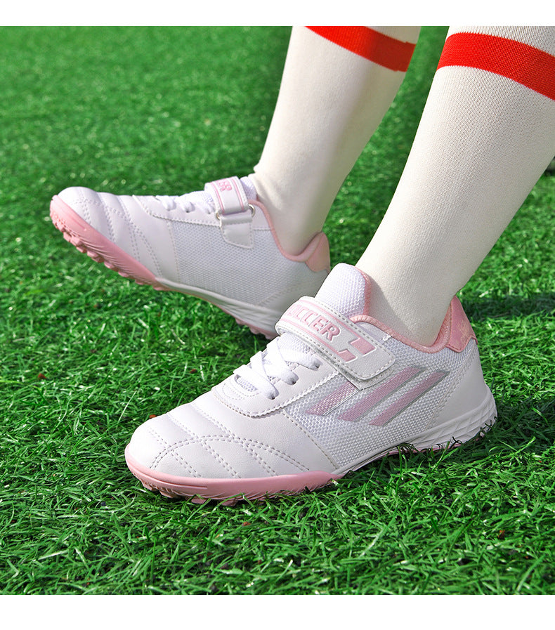 New football shoes for men and women with Velcro for children TF Broken Nail Style Youth Student Grassland Flat Training Shoes - 图片 29