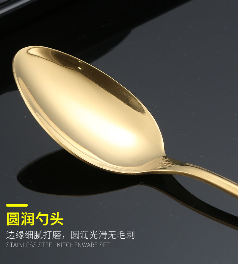 Stainless Steel Cutlery Restaurant Royal Court Knife Fork Spoon Set Hotel Western Cuisine European Retro Relief Steak Knife Fork - 图片 39