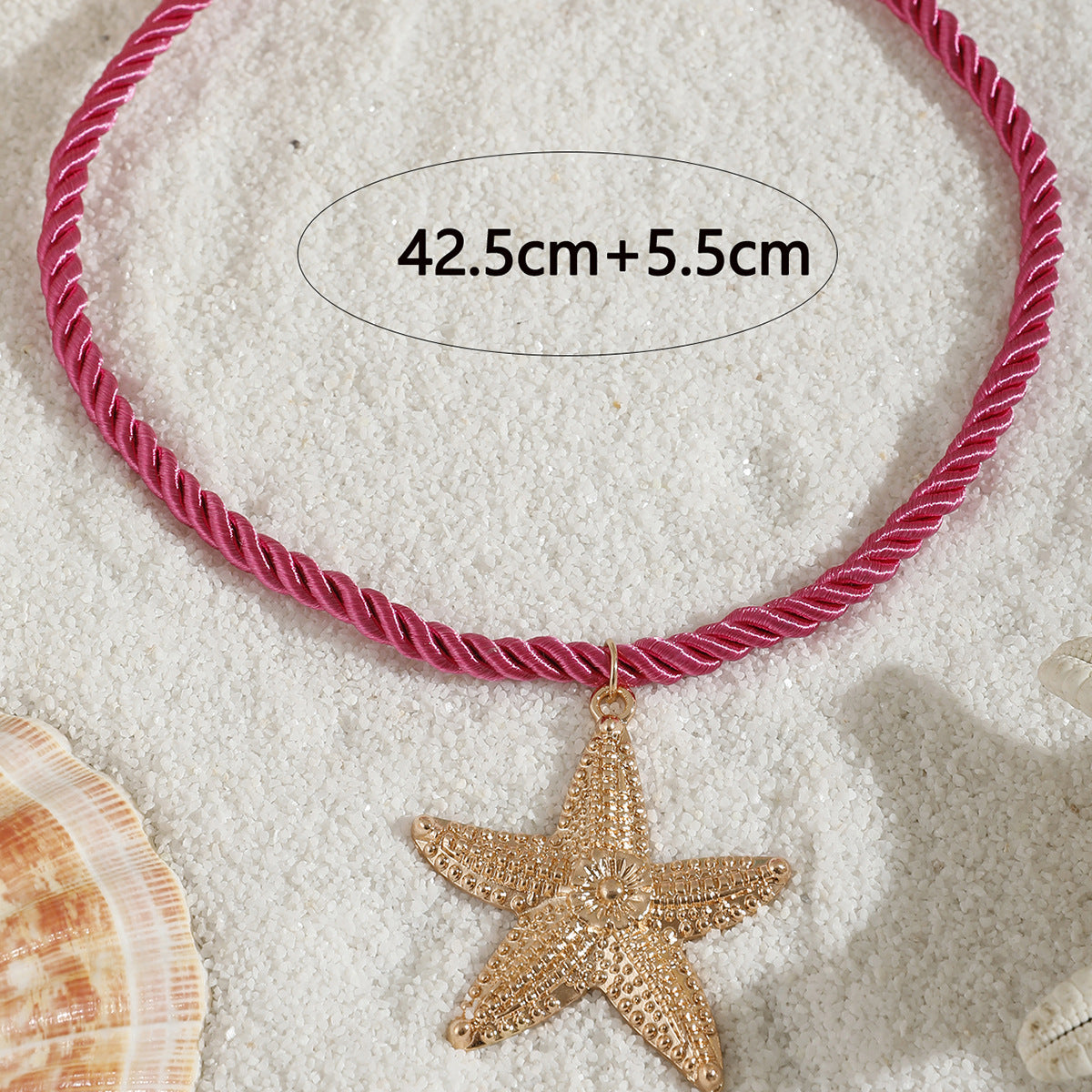 European and American Metal Ocean Style Starfish Pendant Necklace Jewelry Personality Exaggerated Star Beach Vacation Necklace for Women - 图片 38