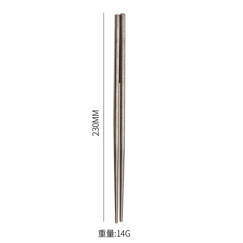 Pure Titanium Crystal Chopsticks for Home and Outdoor Use, Light Luxury Colorful Ice Flower Chopsticks23cm Half Square Chopsticks Restaurant Antibacterial Titanium Chopsticks - 图片 6