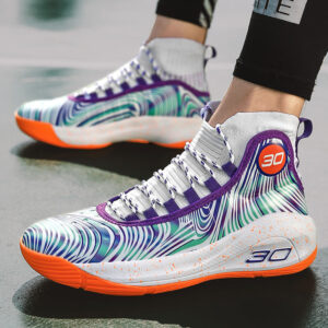 2025New Youth Support Shock Absorption Wear-Resistant Non-Slip Sports Shoes Men's fashion Soft and plaid Basketball Shoes