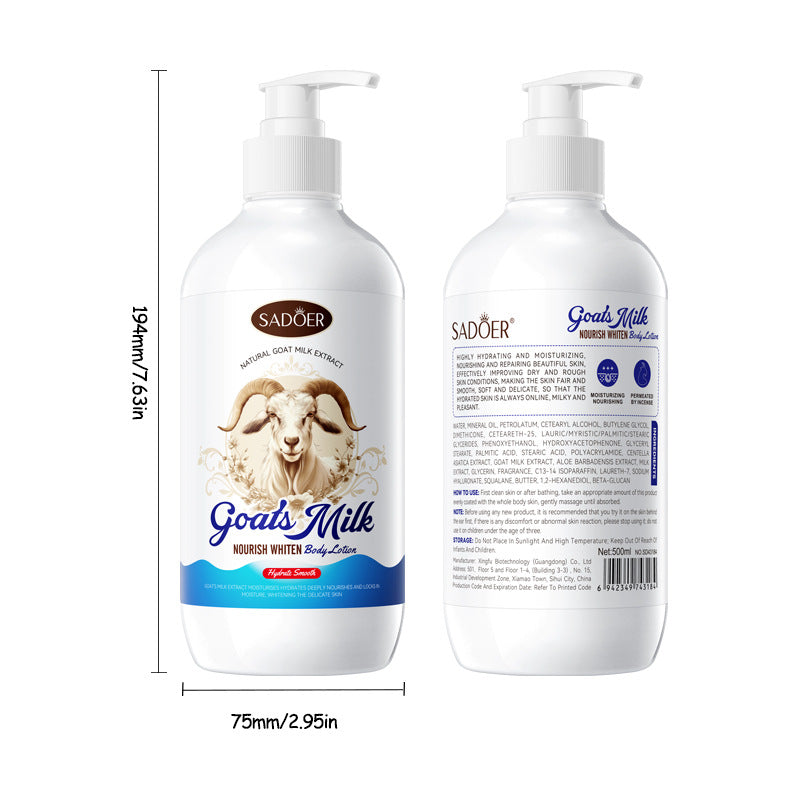Goat Milk Whitening Body Lotion SADOER Nourishing, hydrating, moisturizing body lotion for foreign trade cross-border - 图片 4