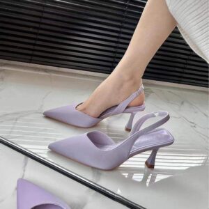 French Style Closed-Toe High Heels for Women2025New Year's New Pointed Toe Stiletto Shoes Niche Design Sense Elegant Sexy Sandals