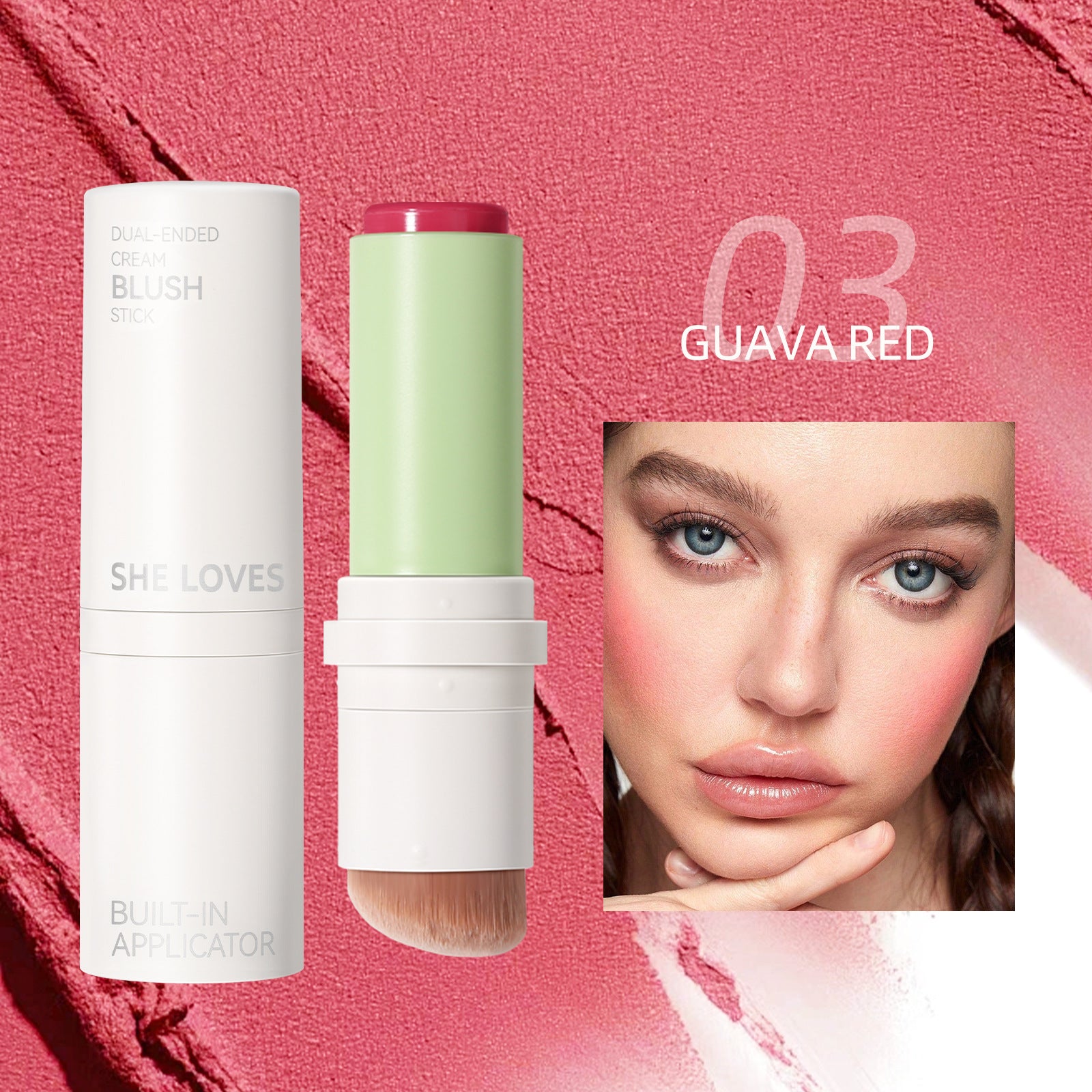 New Product sheloves Blush Stick Long-lasting Natural Color Cream Rouge Low Saturation Expanding Color Makeup - 图片 31