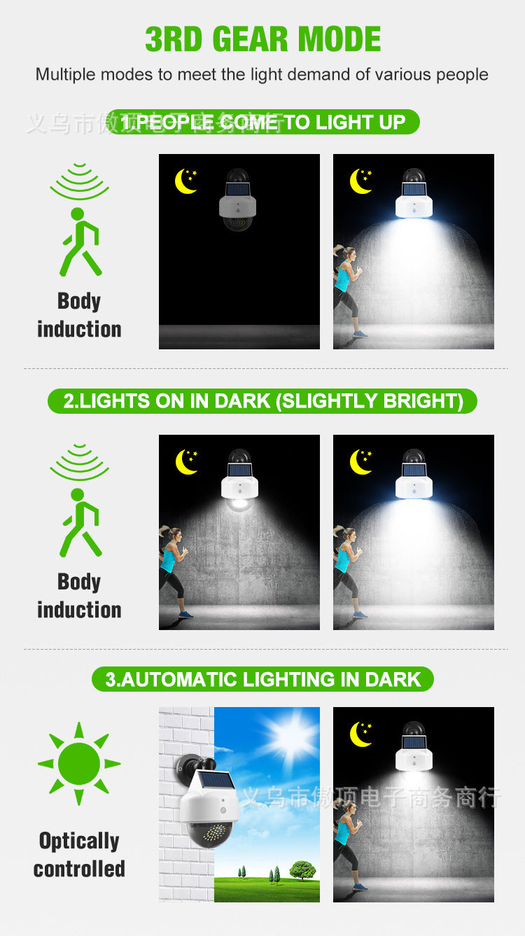 Simulated Surveillance Light Solar Garden Light Fake Camera Street Light Human Body Sensor Wall Light Split-Type Garden Light - 图片 14