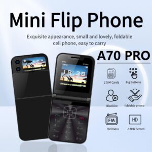 A70pro Flip phone non-smart small phone folding button2G Universal Mini Phone for Foreign Languages