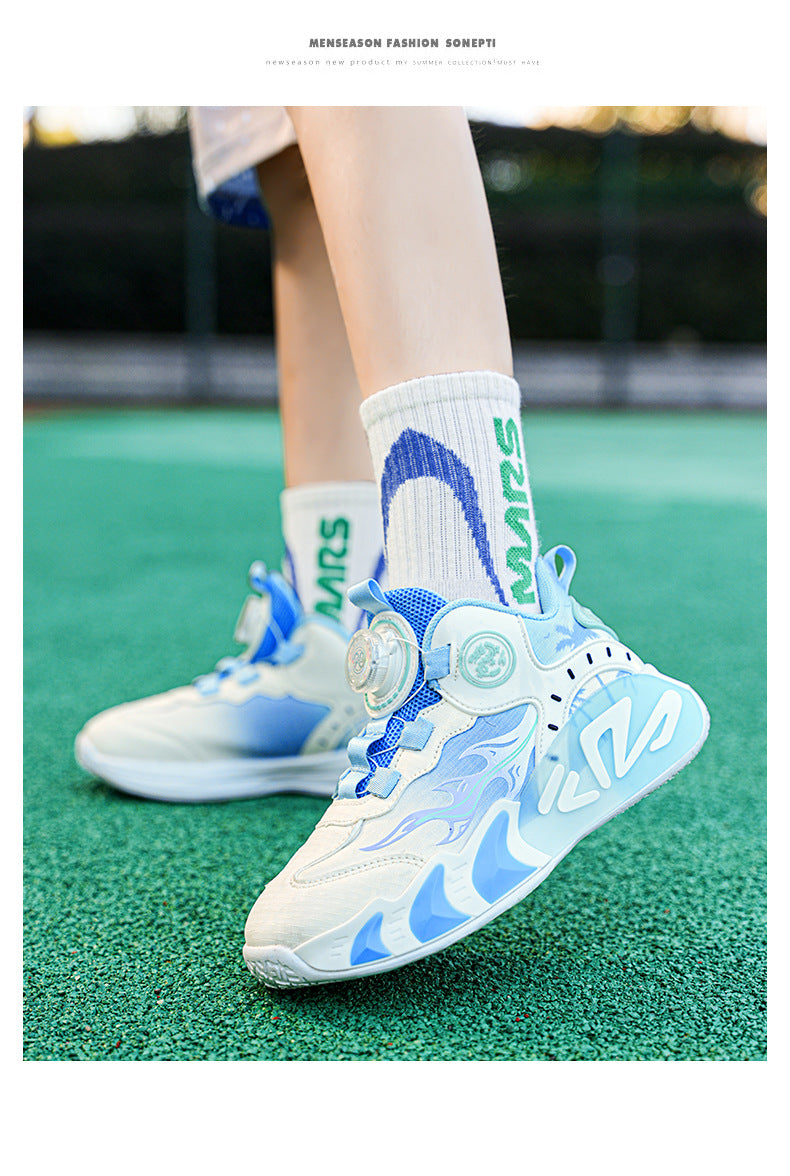 Chinese Style Girls' Shoes2025Autumn New Mesh Breathable Running Sports Shoes Children's Anti-Slip Wear-Resistant Basketball Shoes - 图片 21