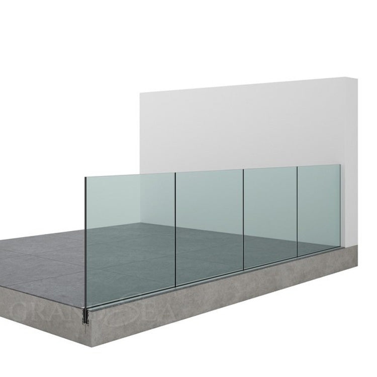 Outdoor Simple Balcony Glass Railing Balustrade Designs for Swimming Pool - 图片 12