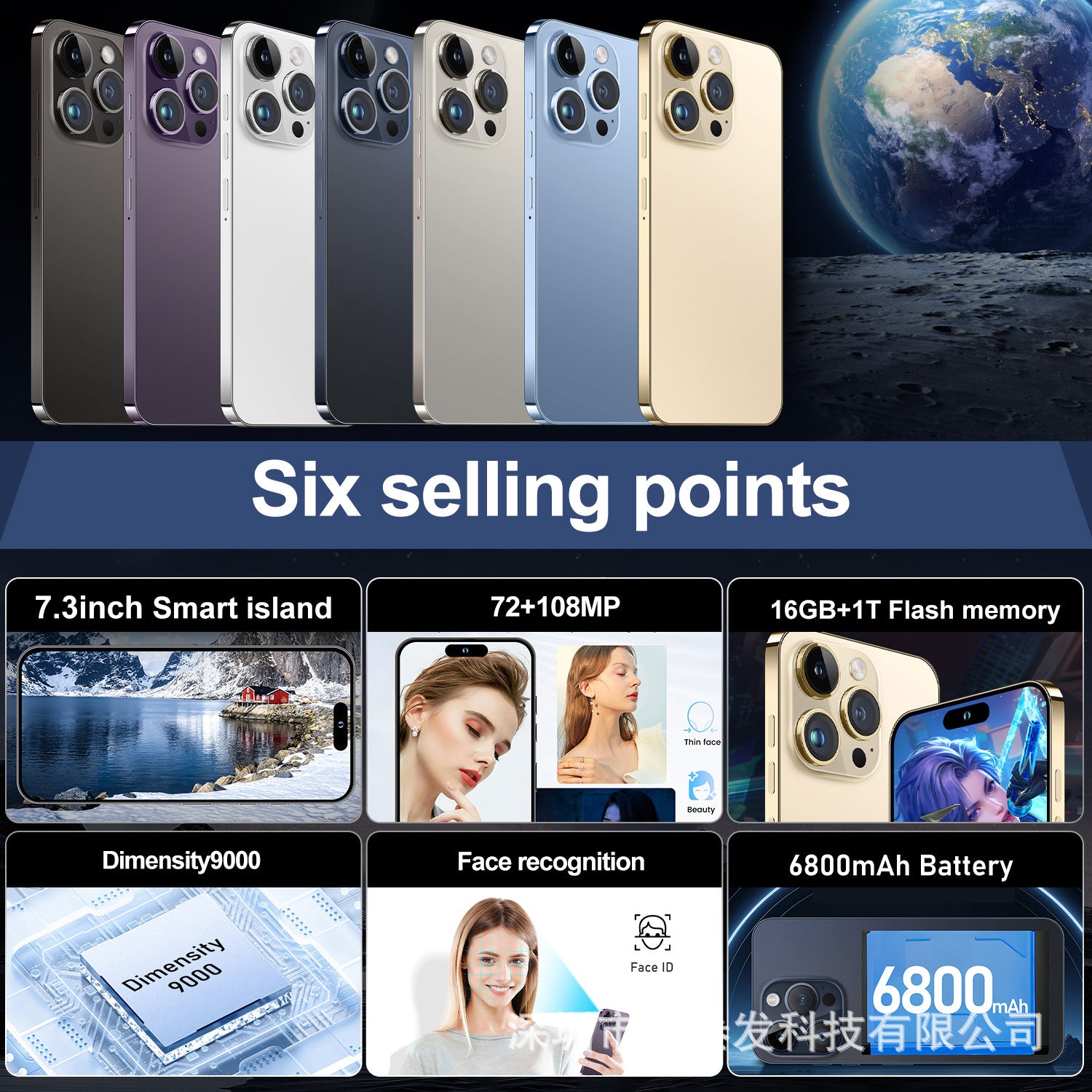 I15 ProMax Lingdong Island4+64G 6.5Inch Large Screen True4G Octa-Core Smart New Phone - 图片 8