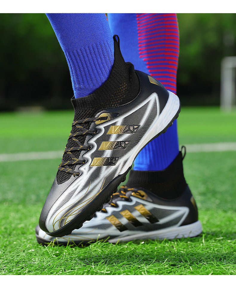 New high-top soccer shoes for men and women AG Spike TF Broken Nail Youth Student Grassland Competition Training Shoes - 图片 37