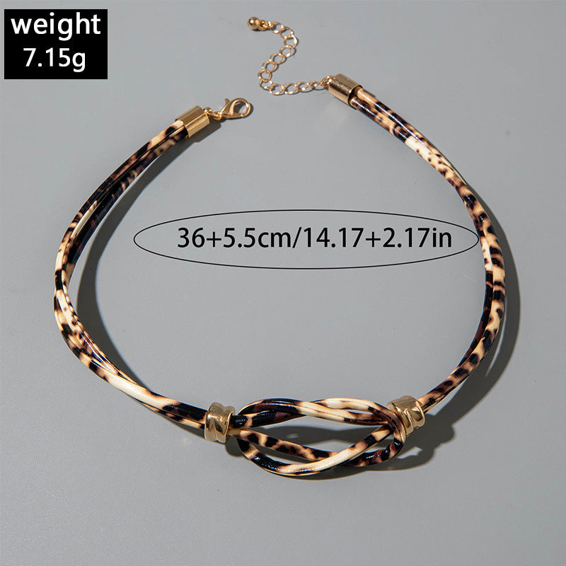 European and American Style Ocean-themed Cross Conch Starfish Pendant Leopard Print Exaggerated Necklace Collarbone Chain Jewelry - 图片 76