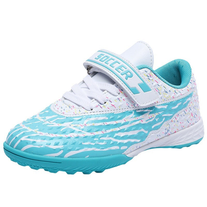 New football shoes for men and women with Velcro for children TF Broken Nail Style Youth Student Grassland Flat Training Shoes - 图片 5