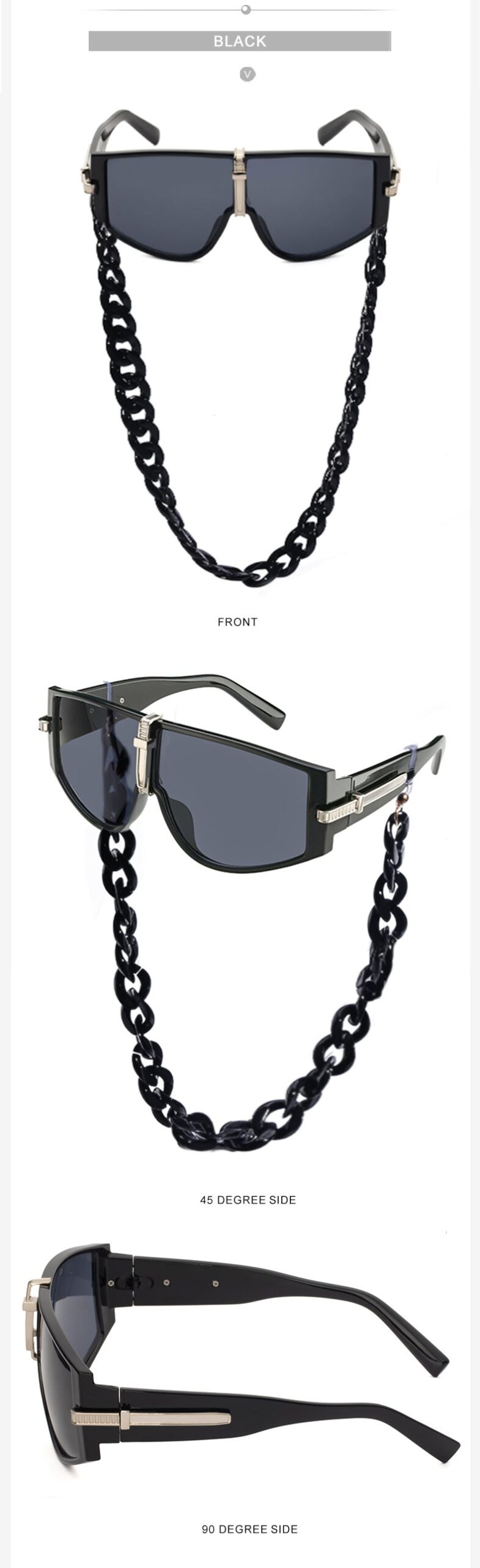 Sunglasses for Women Korean Style Chain Sunglasses Trendy sunglasses European and American Fashion Outdoor Street Style Glasses shade - 图片 27