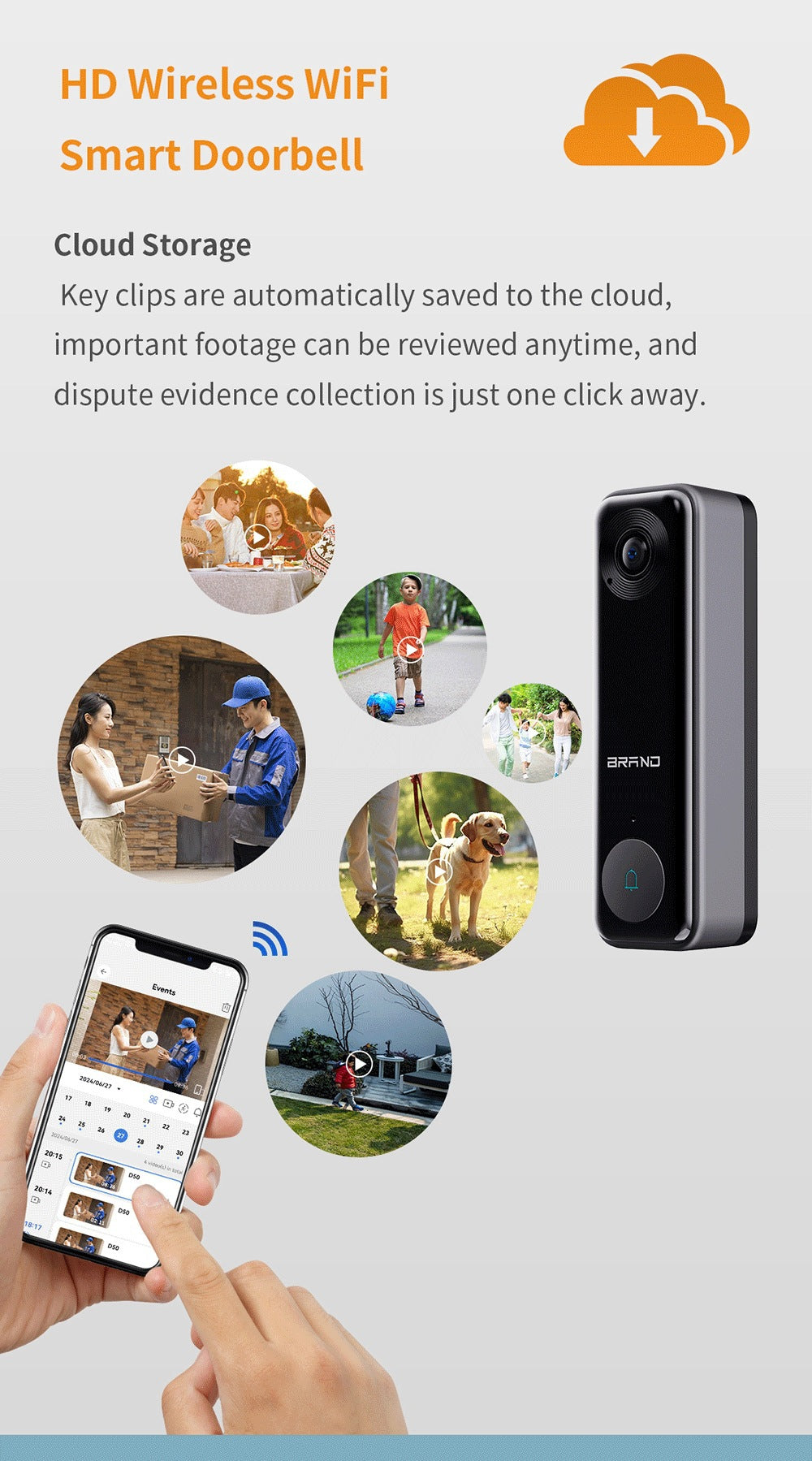 Intelligence Z70Doorbell for Home Use Low Power Consumption Wireless wifi Video Doorbell HD Night Vision Surveillance Doorbell with Ding Dong - 图片 11