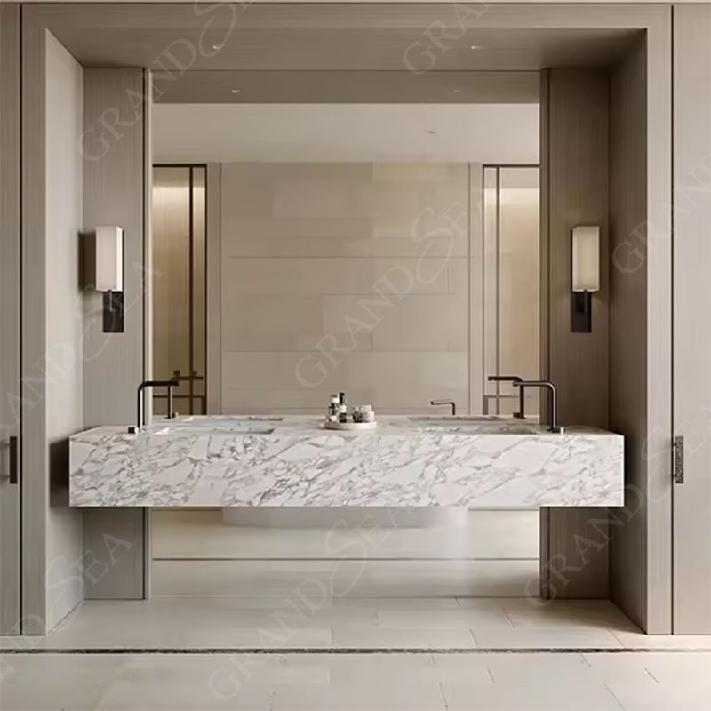 Modern Wood Bathroom Vanities Double Sink Waterproof Bathroom Cabinet - 图片 3