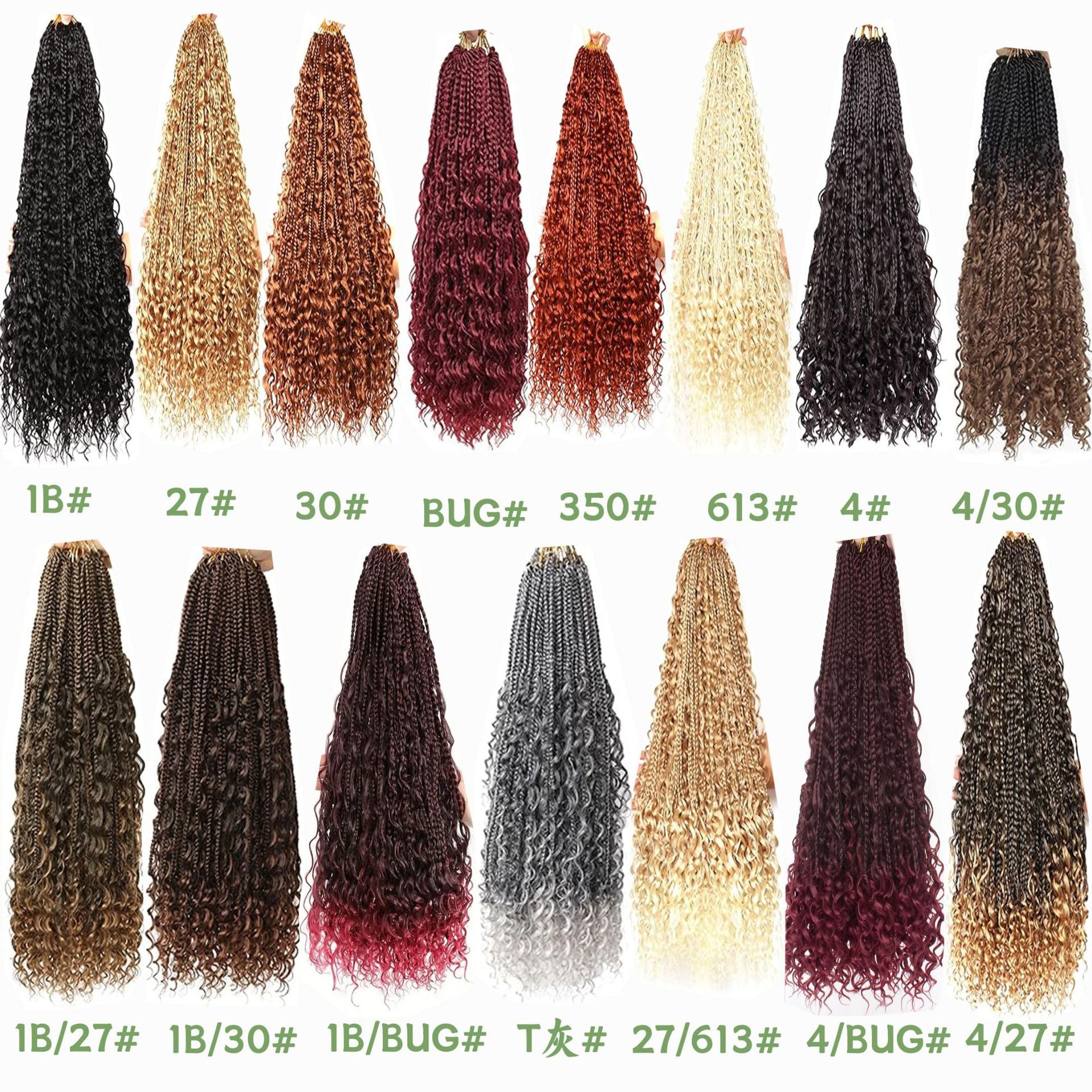 Cross-border European and American Synthetic Hair Wigs Box Braids Bohemian Curly Three-strand Braid Fly Hook Needle Hair Braid - 图片 4