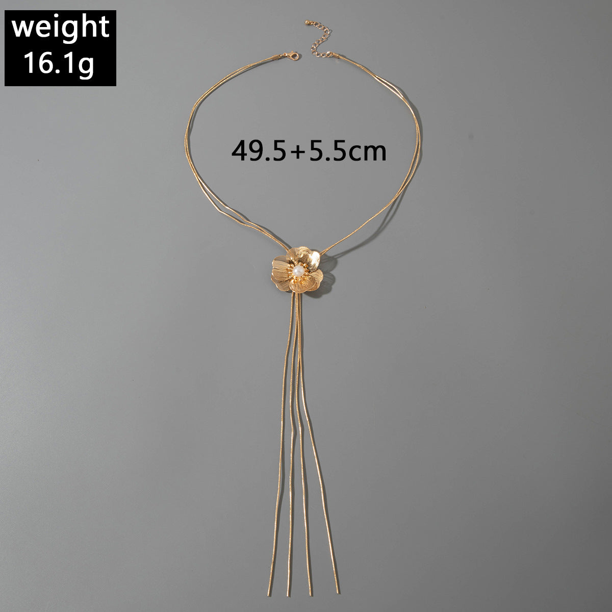 European and American Niche Ginkgo Leaf Tassel Necklace Design Sense Retro Pull-out Imitation Pearl Choker Jewelry choker - 图片 20